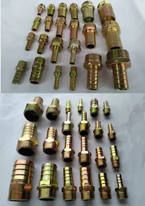 STEEL BSP Taper Thread Hose Tail Connector Fitting For Hydraulic Air Water Fuel - Picture 1 of 6