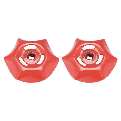 Round Wheel Handle, Square Broach 6x6mm, Wheel OD 59mm Paint Iron Red 2Pcs • 6.08£