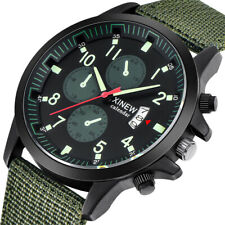 XINEW Men Military Date Quartz Analog Watch Nylon Band Sport Wristwatch Gift.