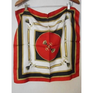 Bufanda cuadrada borla borgoña negra hecha en Italia Liz Claiborne - Estate Find - Imagen 1 de 4