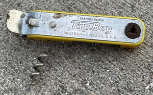 Vintage Yellow Vaughn’s TapBoy Bottle, Can, Corkscrew Opener 4.5” Long - Picture 1 of 6