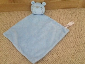 GEORGE Blue Sleepy Teddy Baby Comforter Blanket VGC - Picture 1 of 7