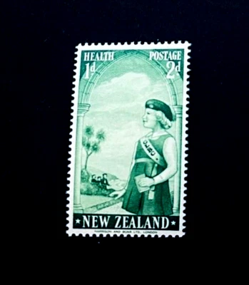 NEW ZEALAND Stamp - 1958 Health Girl Cadet Semi Postal Sn B54 Mint OG NH r36 - Image 1 of 2