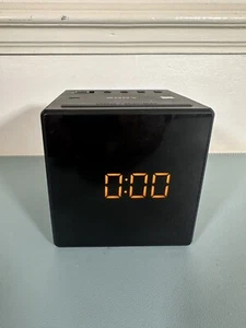 Sony ICF-C1 Black Cube FM & AM Analogue Tuner Radio Dual Alarm Clock Black Mains - Picture 1 of 7