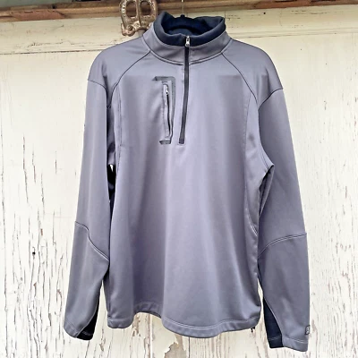 Ogio Pullover Performance Men's Large Gray/Green 1/4 Zip Fleece Lined Soft Shell - Image 1 of 4