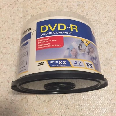 NOS Verbatim DVD+R 8x 4.7 GB 120 Min. Each Qty 50 Discs 94984 - Image 1 of 4
