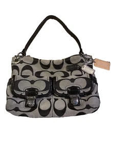 Coach, Poppy Signature Gray, Canvas Leather Trim Pockets, Hand Bag, L1169-18980 - Picture 1 of 6