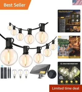 200FT Solar String Lights Outdoor Waterproof with Remote,G40 Solar Powered St... - Picture 1 of 8