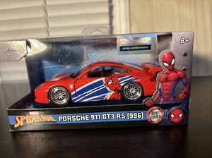 Jada Marvel Spider-Man Porsche 911 GT tres RS 996 diecast - Imagen 1 de 5