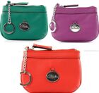 Clarks Shoes Leather Coin Purse/Mini Wallet in color Midori,Poppy Red N Plum NWT