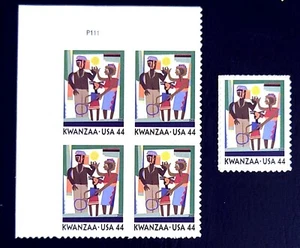 2009 Plate Block and Single 4434! Kwanzaa! BV $7.35 - Picture 1 of 1