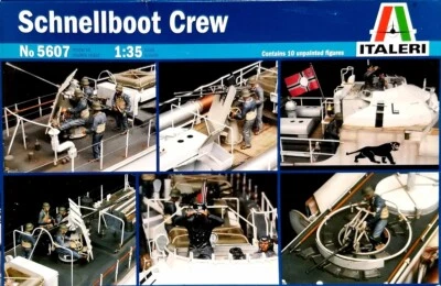 ITALERI 1:35 KIT - EQUIPAGGIO MOTOSCAFO SCHNELLBOOT CREW 10 FIGURE ART 5607 - Immagine 1 di 2