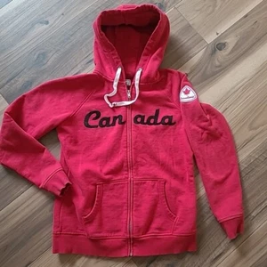 Vintage CANADA Hoodie Full Zip Pockets Spellout Mens Medium - Picture 1 of 13