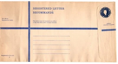 JERSEY - REGISTERED LETTER PRE-PAID ENVELOPE SIZE K 23p stamp in fair condition - Image 1 of 2