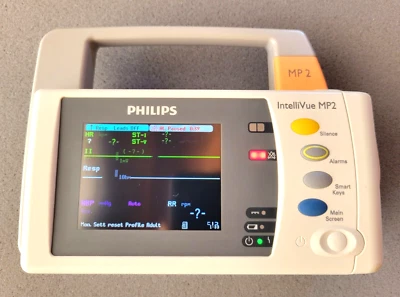 Philips IntelliVue MP2 M8102A Monitor ECG SpO2 IBP NIBP TEMP Fuente de alimentación M8023A Foto 1 de 4