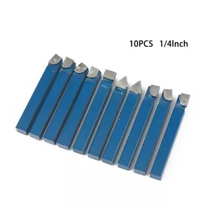 10x 1/4inch Metal Lathe Tooling Carbide-Tip Tipped Cutter Tool Bit Cutting-Set - Picture 1 of 20