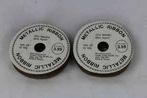 Set Of 2 Hobby lobby Metallic Gold Ribbon ~ BRAND NEW 10 yards each - Picture 1 of 2