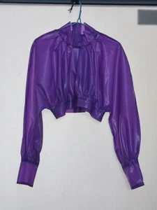 Gummi Latex Pure Rubber purple Top Short Sleeve Blau Shirt Unique Size Men XXL - Imagen 1 de 1