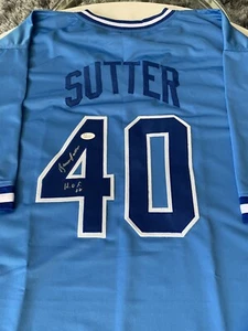 Bruce Sutter Autographed/Signed Jersey JSA Sticker Atlanta Braves - Picture 1 of 8