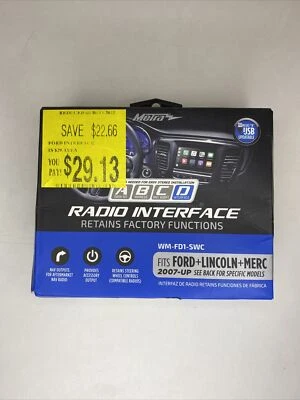 Interfaz de radio ABCD Metra WM-FD1-SWCR para Ford Explorer Mercury Mazda 2007 y superior Foto 1 de 4
