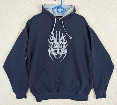 Sudadera con Capucha Bordada Tribal Salón Zafiro Y2K De Colección Para Hombre XL Azul Foto 1 de 4