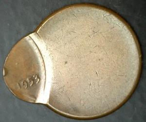 1953 Lincoln Wheat 90% OFF CENTER MINT ERROR 1 Cent Coin Circulated Better Grade - Picture 1 of 2