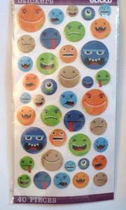 Sticko everyday monster face assorted 40 piece stickers (R14A) - Imagen 1 de 1