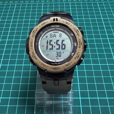 CASIO PROTREK PRO TREK PRW-3100YC men Solar Quartz Black Gold Watch body only - Image 1 of 4