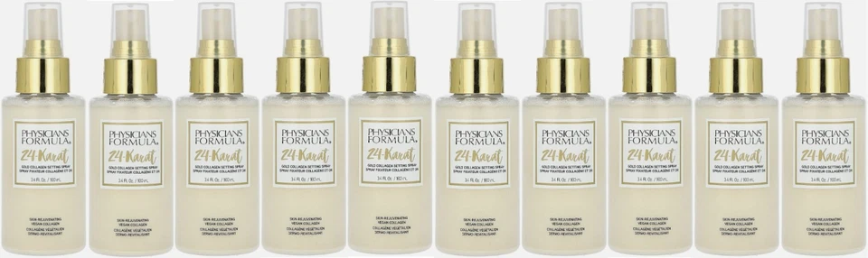 10 Pack 24-Karat Gold Collagen Setting Spray, 3.4 fl oz (100 ml) New Sealed Lot - Image 1 of 2