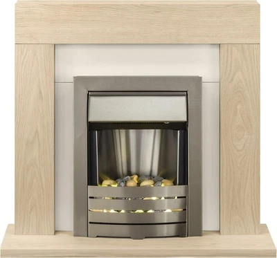 Electric Oak Fireplace Suite 2000W LED Fire Freestanding Modern Heater - Image 1 of 4