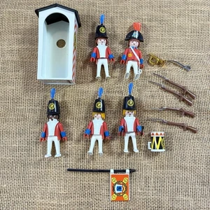 Vintage Playmobil 5 Royal Guards Soldiers with Sentry House + Accessories  #3544 - Picture 1 of 5