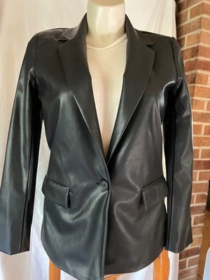 SO Faux leather Blazer Women's Size M Black - Image 1 of 4