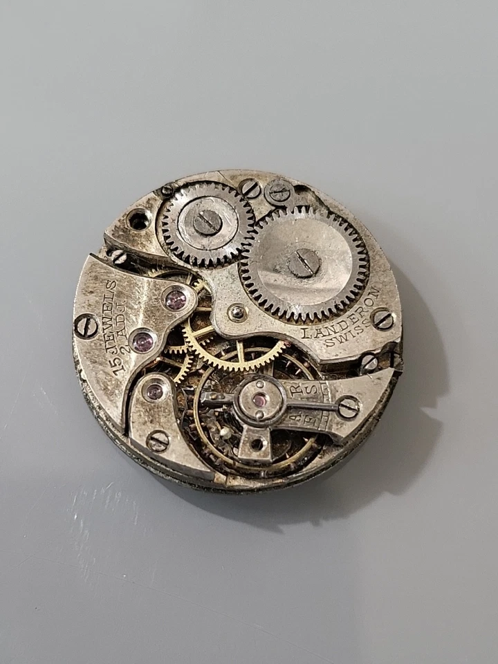 Швейцарский часовой механизм Landeron 22 мм на запчасти или для ремонта 6017 14 позиция как есть L71 - Изображение 1 из 4