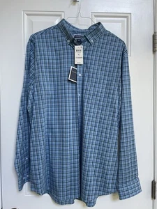 Men's Shirt, Club Room, Button Down, Size XL, Navy/Blue Plaid, New w/tags - Picture 1 of 5