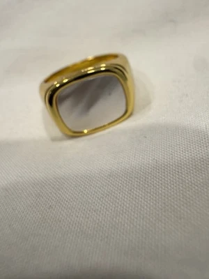 Anillo Anthropologie - Oro Y Perla Blanca Talla 6 Foto 1 de 4