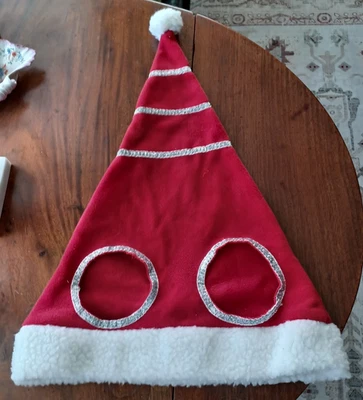 HORZE Horse Santa Hat - Red and White with Silver Ribbon Trim - Image 1 of 4