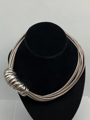 Израиль серебро кожи творог шесть нитей 18 1/2» ожерелье 48,5 г - Изображение 1 из 4