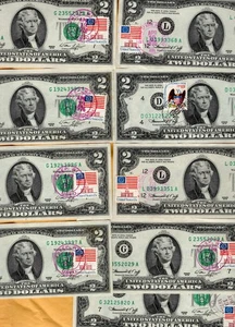 9 $2 Series 1976 FRNs postmarked April 13, 1976 from 4 different USPS locations - Picture 1 of 2