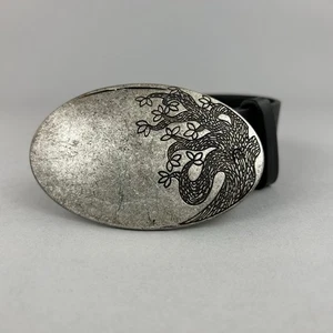 Retro schwarz Leder Boho Y2K Cowboy Western Festival Gürtel Größe 37" lange Länge - Bild 1 von 14