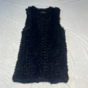 Linda Richards Luxury Black Fur Vest Size S - Picture 1 of 5