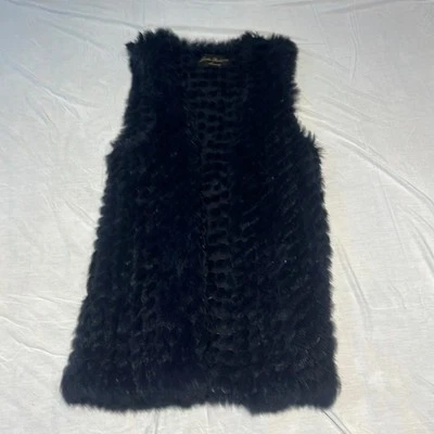 Linda Richards Luxury Black Fur Vest Size S - Image 1 of 4