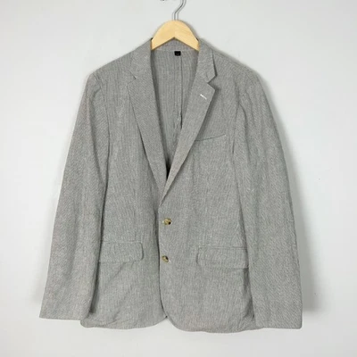 J.Crew Ludlow Striped Blazer Jacket Unstructured Cotton Linen Blend Size 38R Men - Image 1 of 4