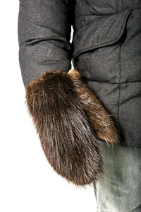 Men's Beaver fur Mittens - Picture 1 of 5