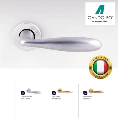 Coppia maniglie maniglia per porte interne modello LODi ottone, design elegante - Immagine 1 di 2