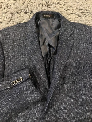 Chaqueta John Varvatos Para Hombre 44R Gris Lana Lino Abrigo Deportivo Baxter-JP Foto 1 de 4