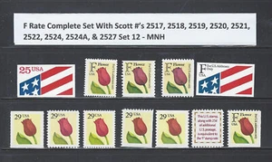 US Scott # 2475 2517 2518 2519 2520 2521 2522, 2524, 2524A, & 2527 Set 12 F Rate - Picture 1 of 1