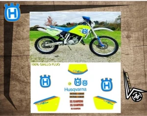 Husqvarna 125 wre dual 1994 100% FLUO YELLOW adesivi/grafiche/stickers/decals - Foto 1 di 5
