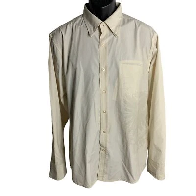Element Button Down Long Sleeve Shirt L Beige Striped Chest Pocket Collar Eagle - Image 1 of 4