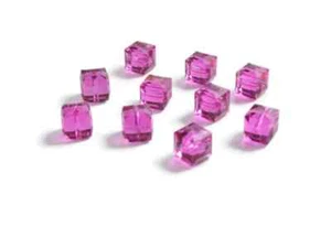 SECHS (6) Swarovski Kristall Würfel - Fuchsia - Wunderschön! - Bild 1 von 1