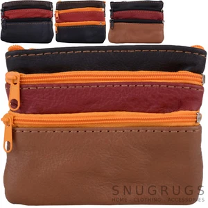 Ladies / Womens Leather Slim Coin / Money Purse / Holder with Mulitple Pockets - Picture 1 of 9